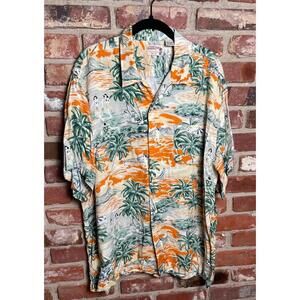 American Eagle Hawaiian Shirt Men's Large Rayon Tropical Print